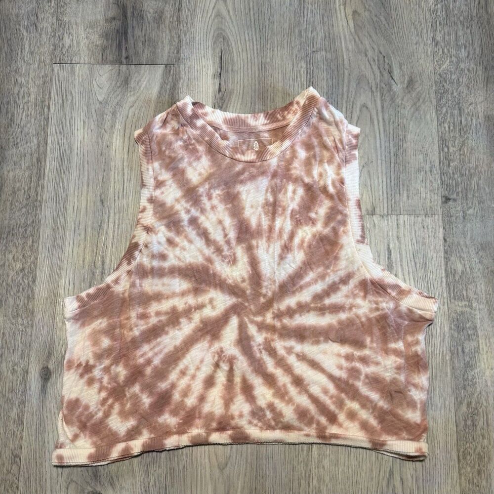 Free People FP Movement Love Tie-Dye Tank Top in Mauve Pink Size XS Oversize
